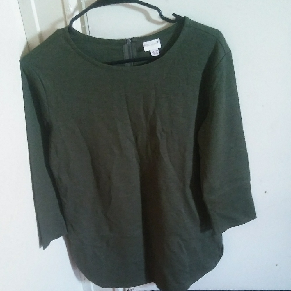 Army Green Sweater Top Sz XS